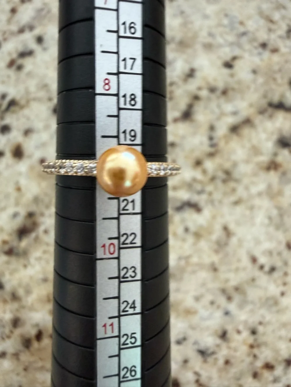 Judith Ripka Pearl CZ Ring Sterling Silver Gold Rose Stackable - Picture 5 of 8